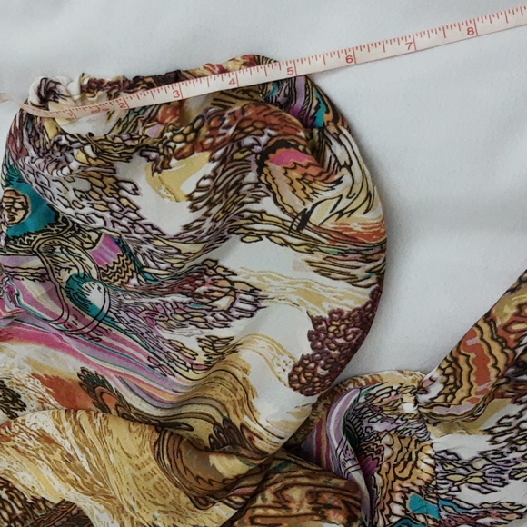 Iman Embellished Jeweled Boho Chic Balloon Sleeve Sheer Blouse Women’s Size 2X - Picture 14 of 15